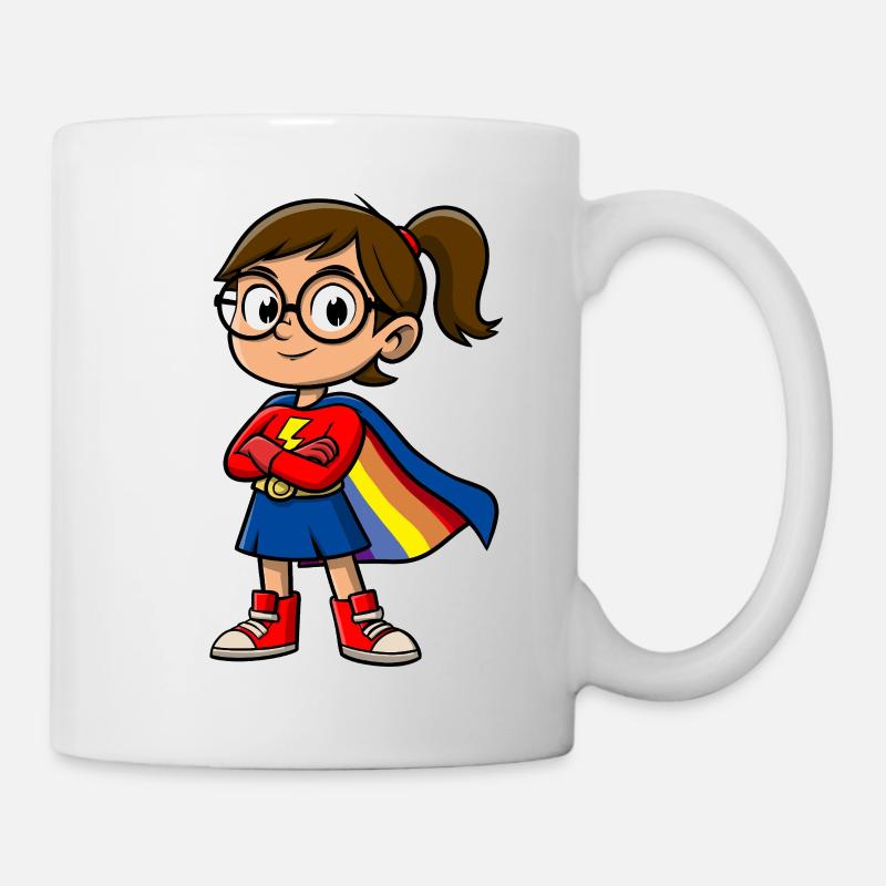 Kleine Superheldin mit Brille - Tasse - Weiß