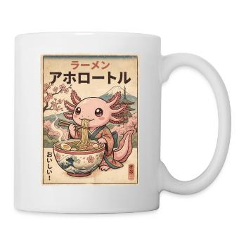 Axolotl Ramen Japanischer Vintage Stil - Tasse - Weiß - Rechts