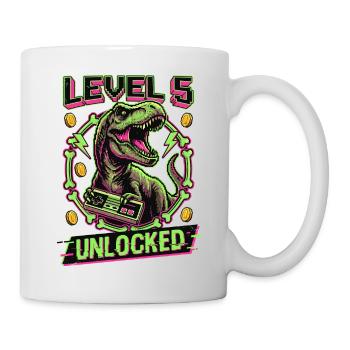 Level 5 Unlocked T-Rex - Tasse - Weiß - Rechts