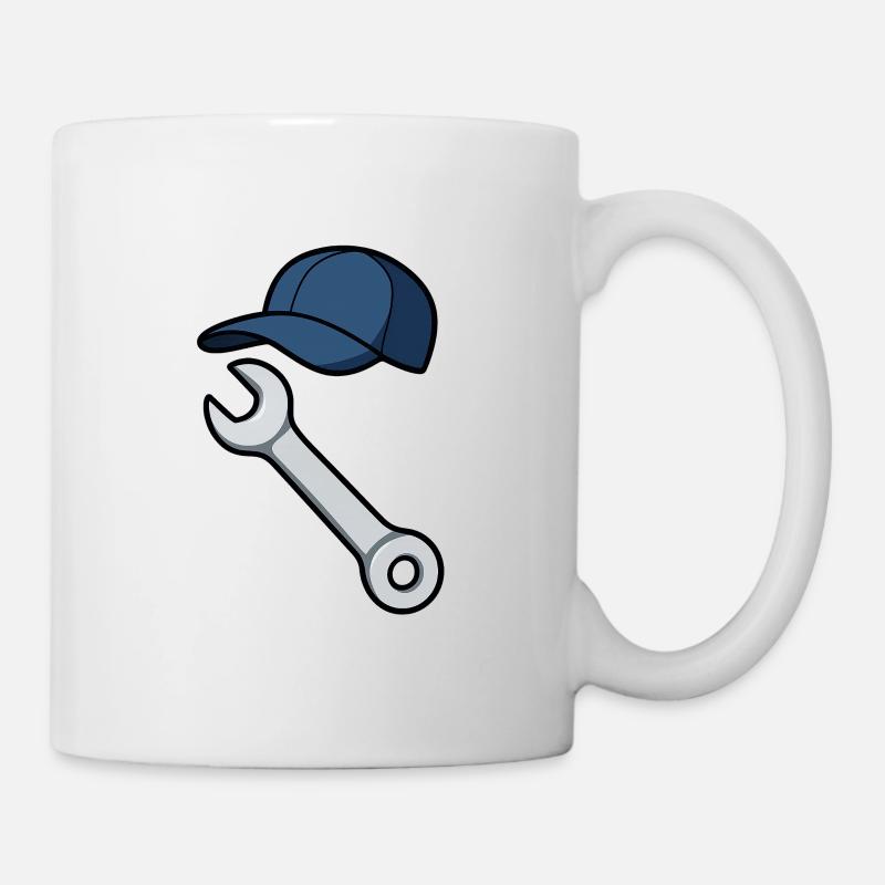 Chapeau et Clé de Gigi Mécanicienne - Mug blanc - blanc