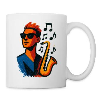 Saxophon – Jazz – Musik - Tasse - Weiß - Rechts