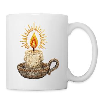Embroidered candle – atmospheric light (printed) - Mug - white - Right
