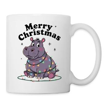 Hippopotamus Christmas Africa Zoo Joyeux Noël - Mug blanc - blanc - Droite