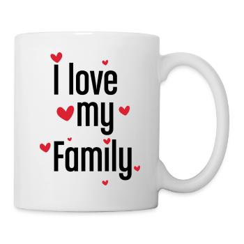 Cute I Love My Family Heart Graphic Gift Art - Tasse - Weiß - Rechts