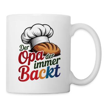 Der Opa der immer backt - Tasse - Weiß - Rechts