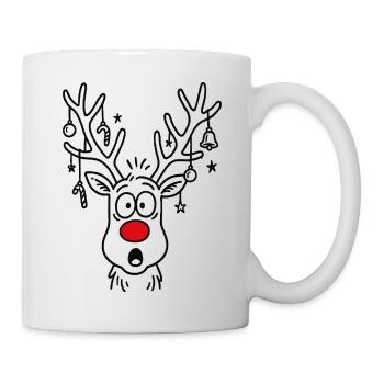 Renne Rudolph Joyeux Noël - Mug blanc - blanc - Droite