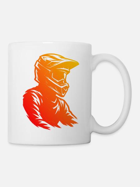 Modernes Motocross Artwork - Tasse - Weiß