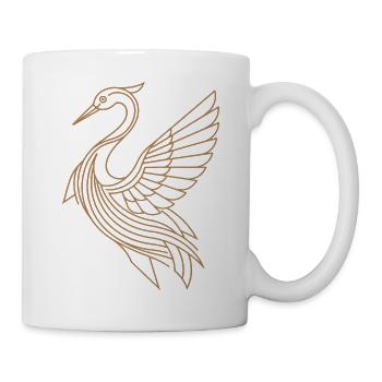 Art Deco - Reiher - Tasse - Weiß - Rechts