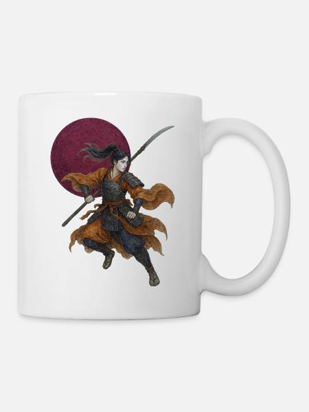 Edle weibliche Kriegerin | Onna-bugeisha - Tasse - Weiß