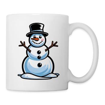 Winter magic, snowman in a top hat - Mug - white - Right