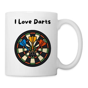 Kaleidoskop Dartboard mit Pfeilen - Tasse - Weiß - Rechts