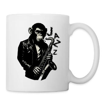Noir Jazz Monkey Sax - Tasse - Weiß - Rechts