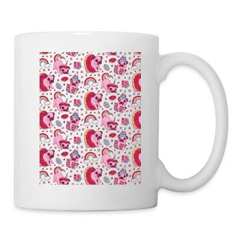 Niedliches Hunde Muster für Hundeliebhaber - Tasse - Weiß - Rechts