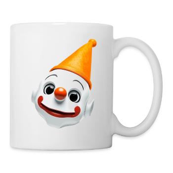 Clownengesicht mit Orangenhut - Tasse - Weiß - Rechts