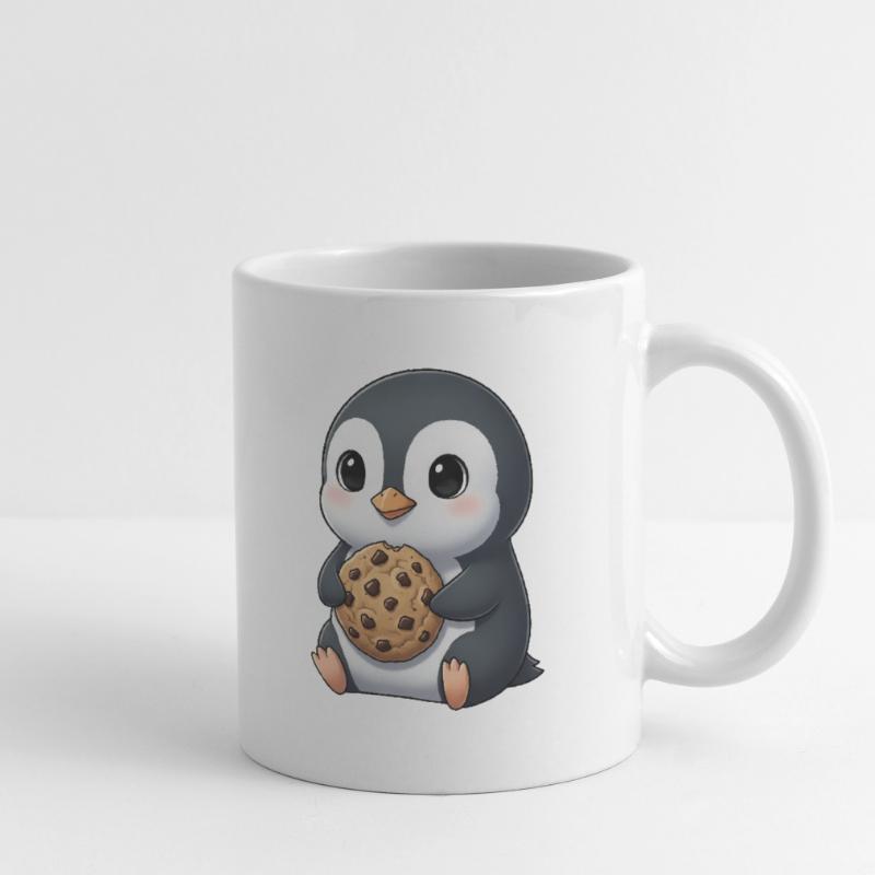 Biscuits pingouins mignons Biscuits de dessin animé Candy Mug blanc