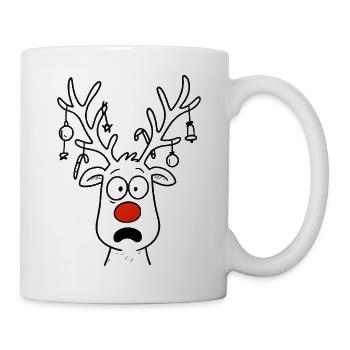 Renne de Noël Rudolph - Renne de Noël - Mug blanc - blanc - Droite