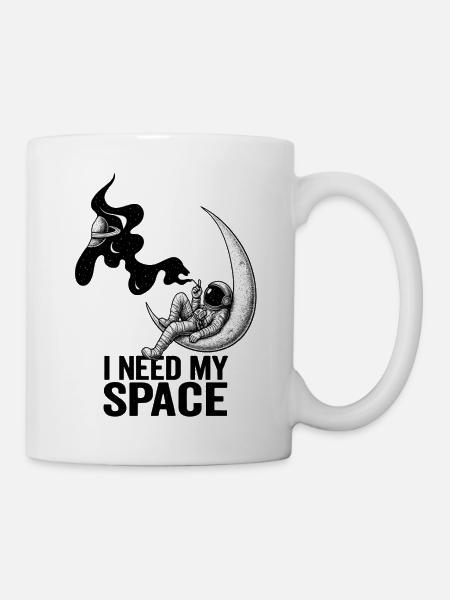 I Need My Space – Cosmic Astronaut on the Moon - Mug - white