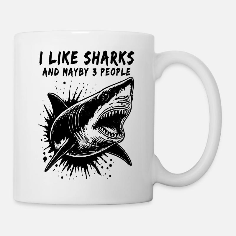 Un requin silencieux mais mortel et sarcastique. - Mug blanc - blanc