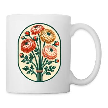 Vintage Ranunculus Bouquet Crest - Mug - white - Right