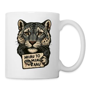 Leopard with Shield Meow Sign - Mug - white - Right