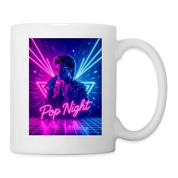 Boombox-Pop-Nacht – Achtzigerjahre-Soundstil - Tasse - Weiß - Rechts