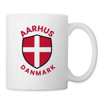 Écu du drapeau du Danemark d’Aarhus - Mug blanc - blanc - Droite