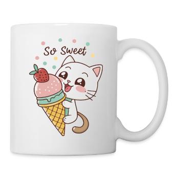 Chaton gourmand et glace pastel - Mug - white - Right