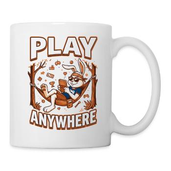Hase im Hängematten Gaming - Tasse - Weiß - Rechts
