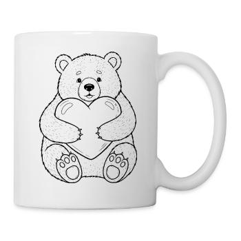 Teddybär mit Herz – kuschelige Liebe - Tasse - Weiß - Rechts