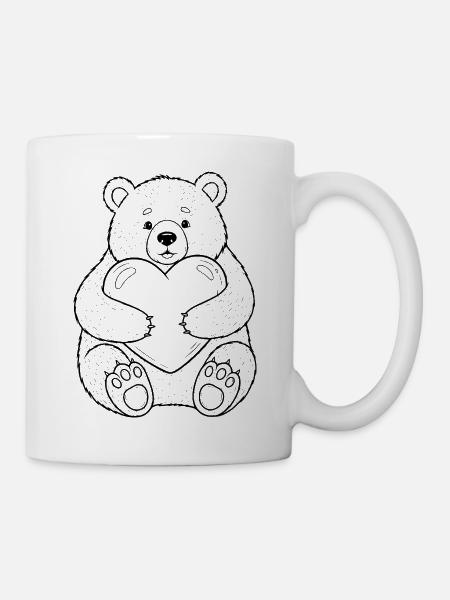 Teddybär mit Herz – kuschelige Liebe - Tasse - Weiß
