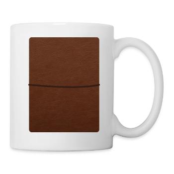 Lederjournal - Tasse - Weiß - Rechts