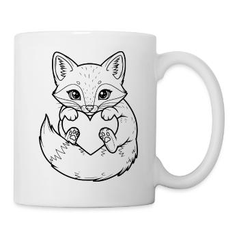 Süßer Fuchs mit Herz – für Tierfreunde - Tasse - Weiß - Rechts