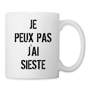 Ich kann nicht. Ich habe ein Nickerchen gemacht. - Tasse - Weiß - Rechts
