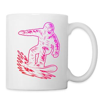 Klassisches Snowboard Motiv - Tasse - Weiß - Rechts