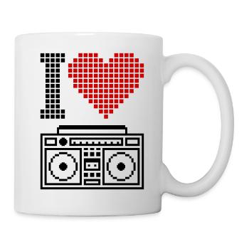 I Love Ghettoblaster – 80er Old School Musik - Tasse - Weiß - Rechts