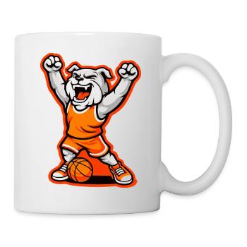 Bulldog Basketball Sieges-Maskottchen - Tasse - Weiß - Rechts