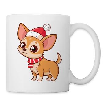 Warmer Weihnachts-Chihuahua - Tasse - Weiß - Rechts