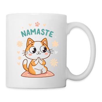 Namaste Chat Kawaï Pastel - Mug blanc - blanc - Droite