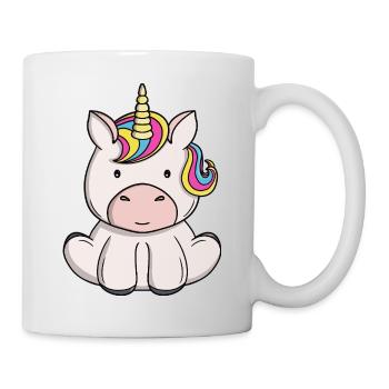 Niedliche magische Einhorn-Kawaii-Regenbogenpony-Zeichentrickserie - Tasse - Weiß - Rechts