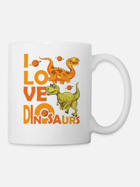 Love Dinosaures - Tasse - Weiß