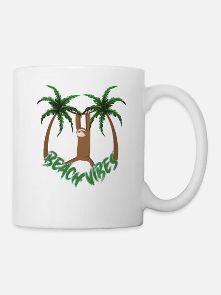 Beach Vibes Sloth - Mug - white