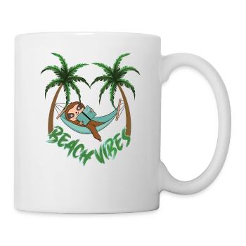 Hot to relax sloth beach - Mug - white - Right
