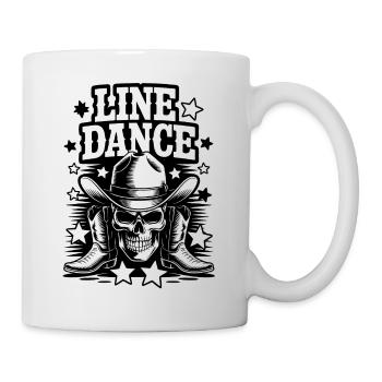 Line Dance – Western Skull Cowboy Tanz - Tasse - Weiß - Rechts