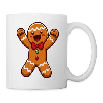 Frohe Lebkuchenmann-Weihnachtszeichentrickserie - Tasse - Weiß - Rechts