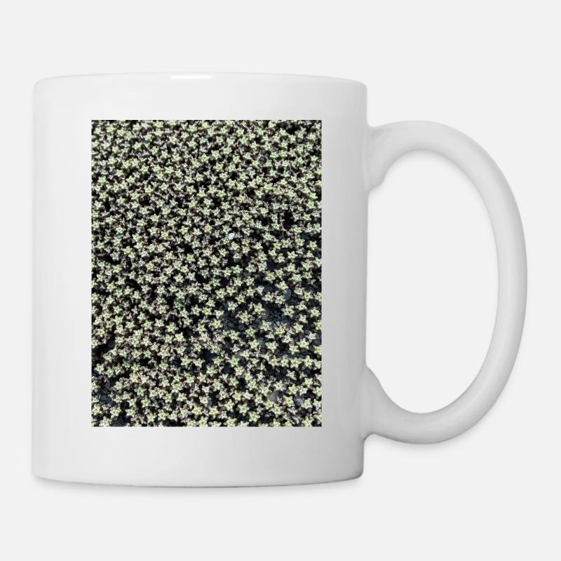 Star pattern in green shimmer - Mug - white