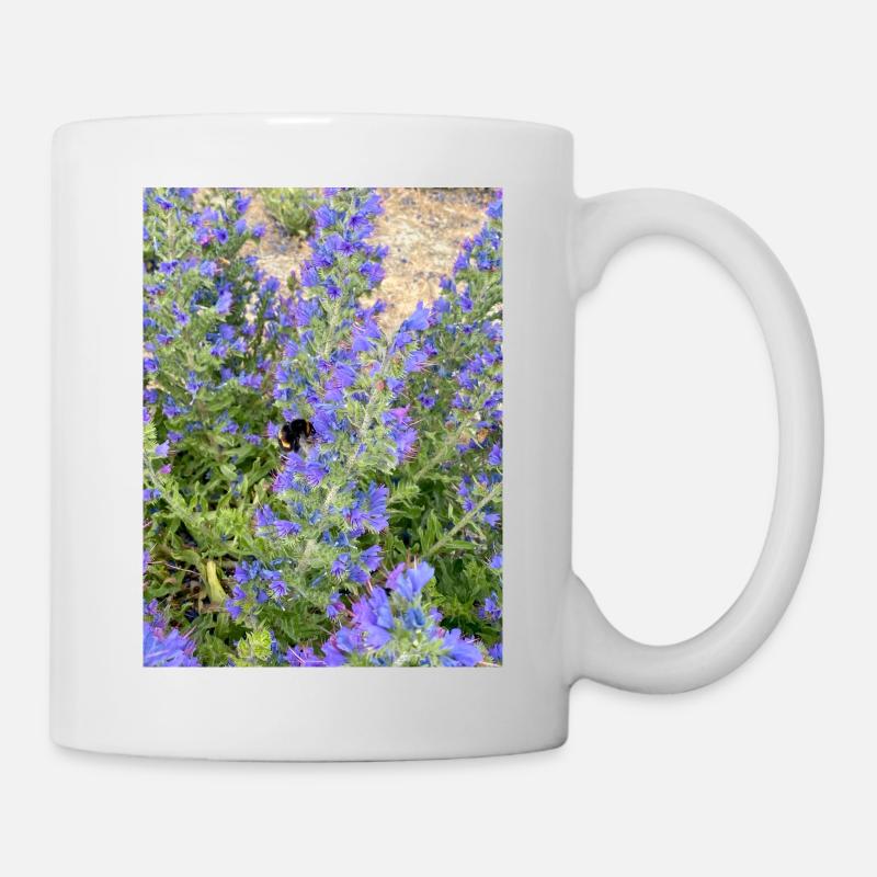 Lilac Blossoms Bee-Friendly Pattern - Mug - white