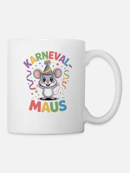 Karnevals Maus Fasching Kostüm - Tasse - Weiß
