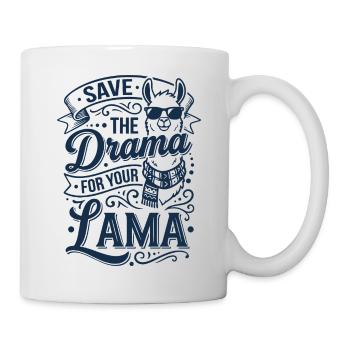 Drama sparen Lama Spruch - Tasse - Weiß - Rechts