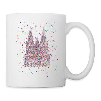 Kölner Dom Fasching Karneval Konfetti Kostüm  - Tasse - Weiß - Rechts