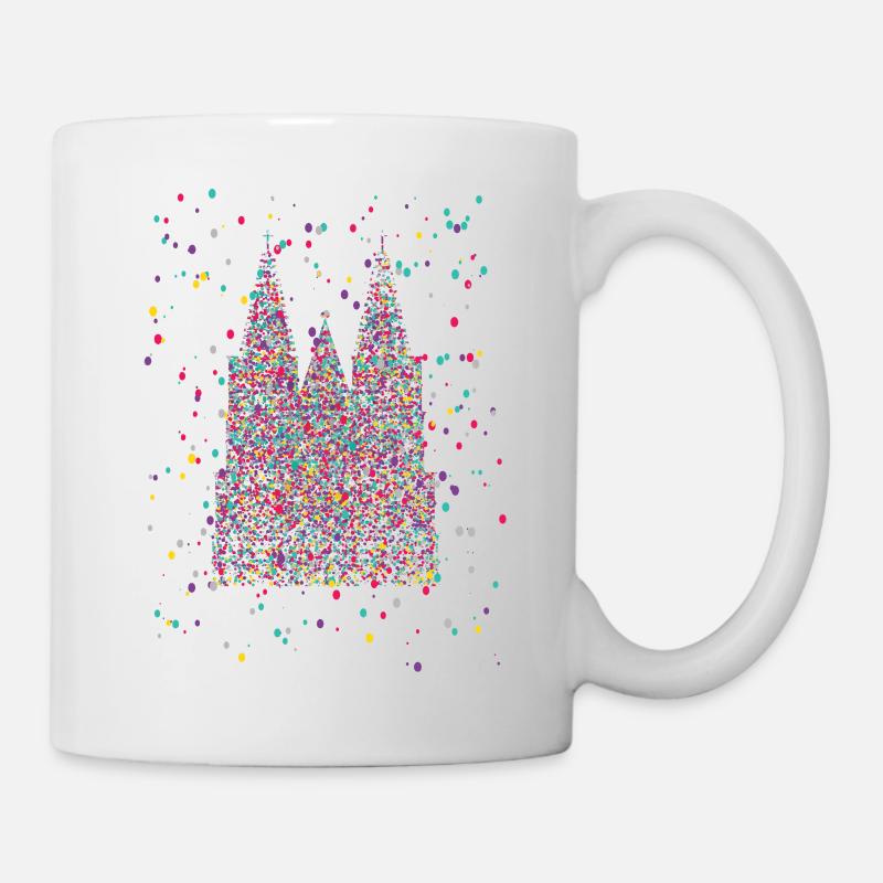 Kölner Dom Fasching Karneval Konfetti Kostüm  - Tasse - Weiß